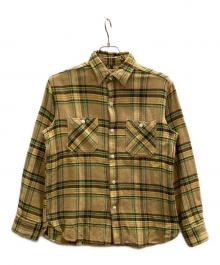 SUGAR CANE（シュガーケーン）の古着「ネルシャツ」｜ベージュ×グリーン×ブラック