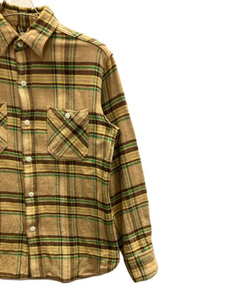 SUGAR CANE（シュガーケーン）SUGAR CANE (シュガーケーン) ネルシャツ ベージュ×グリーン×ブラック サイズ:Мの古着・服飾アイテム