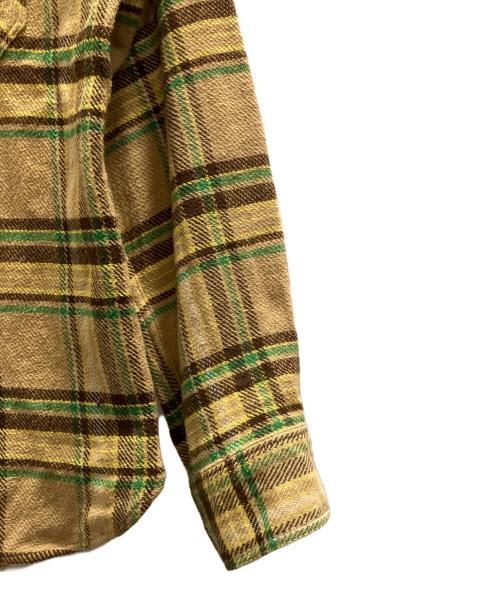 SUGAR CANE（シュガーケーン）SUGAR CANE (シュガーケーン) ネルシャツ ベージュ×グリーン×ブラック サイズ:Мの古着・服飾アイテム