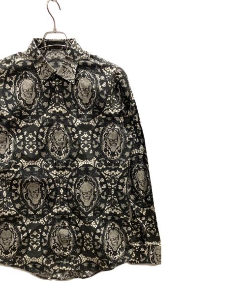 ALEXANDER McQUEEN（アレキサンダーマックイーン）ALEXANDER McQUEEN (アレキサンダーマックイーン) スカルパターンシャツ ブラック サイズ:52の古着・服飾アイテム