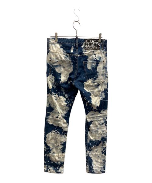 DSQUARED2（ディースクエアード）DSQUARED2 (ディースクエアード) Skater Jean　ペイント加工 インディゴ サイズ:46の古着・服飾アイテム
