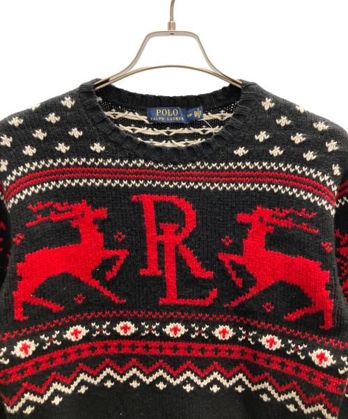 POLO RALPH LAUREN（ポロ・ラルフローレン）POLO RALPH LAUREN (ポロ・ラルフローレン) コットンニット ブラック サイズ:Ｓ 未使用品の古着・服飾アイテム