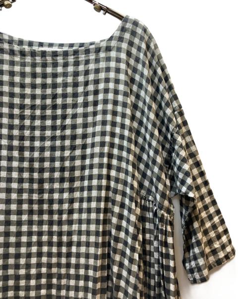 house of lotus（ハウスオブロータス）house of lotus (ハウスオブロータス) 半袖ワンピース グレー×ホワイト サイズ:Мの古着・服飾アイテム
