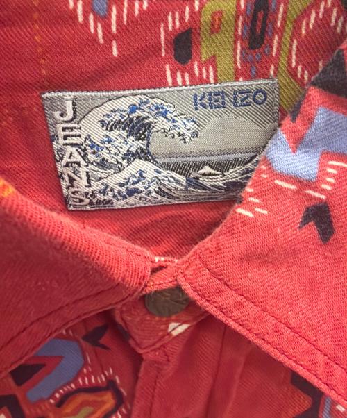 KENZO JEANS（ケンゾージーンズ）KENZO JEANS (ケンゾージーンズ) 長袖シャツ　北斎タグ レッド サイズ:フリーの古着・服飾アイテム