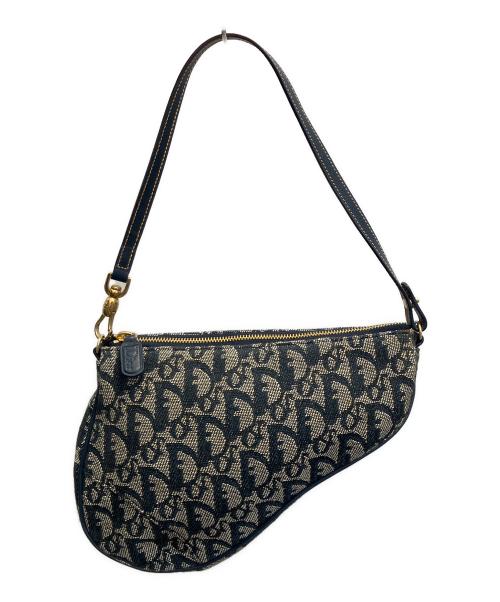 Christian Dior（クリスチャン ディオール）Christian Dior (クリスチャン ディオール) トロッター　サドルポーチ ネイビーの古着・服飾アイテム