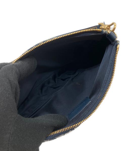 Christian Dior（クリスチャン ディオール）Christian Dior (クリスチャン ディオール) トロッター　サドルポーチ ネイビーの古着・服飾アイテム