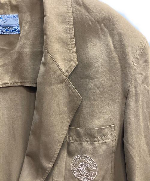 KENZO JEANS（ケンゾージーンズ）KENZO JEANS (ケンゾージーンズ) 北斎タグテーラードジャケット ブラウン サイズ:フリーの古着・服飾アイテム