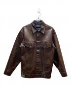 UNUSEDアンユーズド）の古着「レザージャケット」｜ブラウン