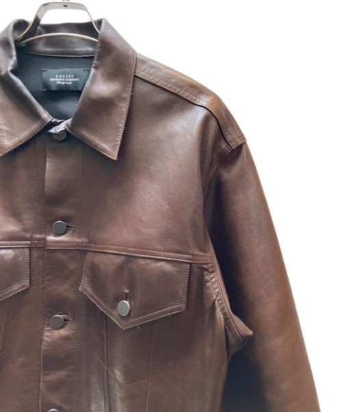 UNUSED（アンユーズド）UNUSED (アンユーズド) レザージャケット ブラウン サイズ:SIZE 3の古着・服飾アイテム