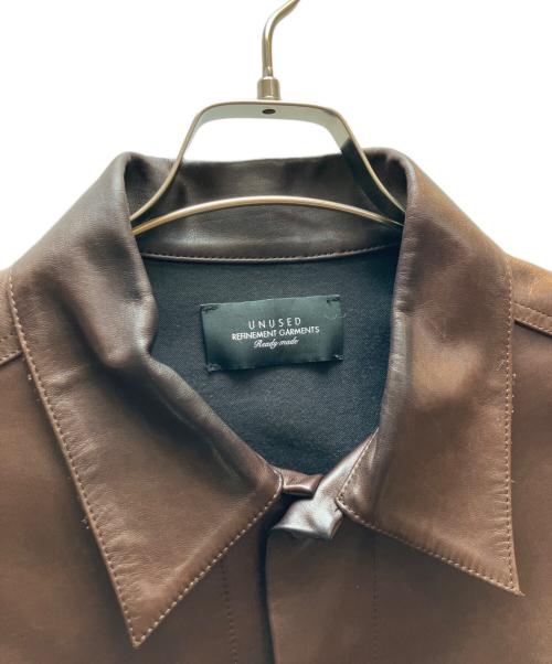 UNUSED（アンユーズド）UNUSED (アンユーズド) レザージャケット ブラウン サイズ:SIZE 3の古着・服飾アイテム