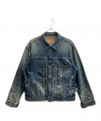 goldゴールド）の古着「11.5oz. DENIM PLEATED BLOUSE WW II MODEL」｜ブルー