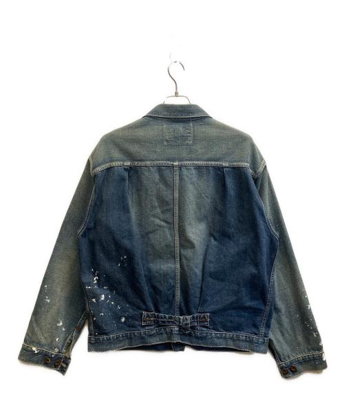 gold（ゴールド）gold (ゴールド) 11.5oz. DENIM PLEATED BLOUSE WW II MODEL ブルー サイズ:40の古着・服飾アイテム