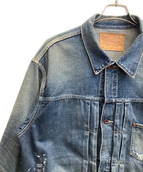 gold（ゴールド）gold (ゴールド) 11.5oz. DENIM PLEATED BLOUSE WW II MODEL ブルー サイズ:40の古着・服飾アイテム