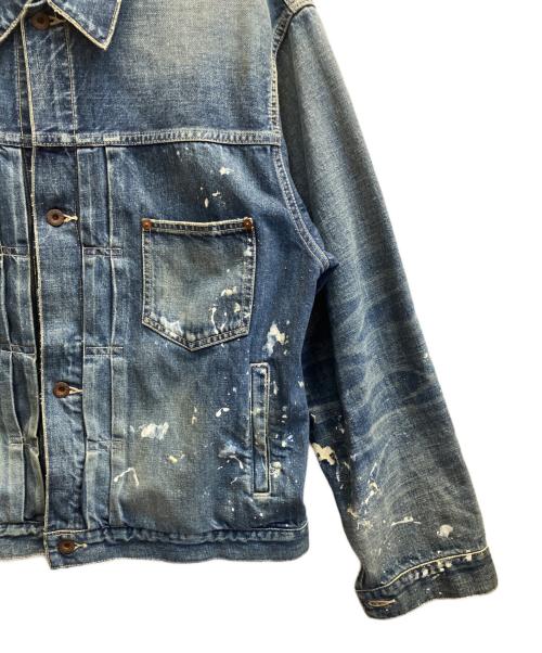 gold（ゴールド）gold (ゴールド) 11.5oz. DENIM PLEATED BLOUSE WW II MODEL ブルー サイズ:40の古着・服飾アイテム