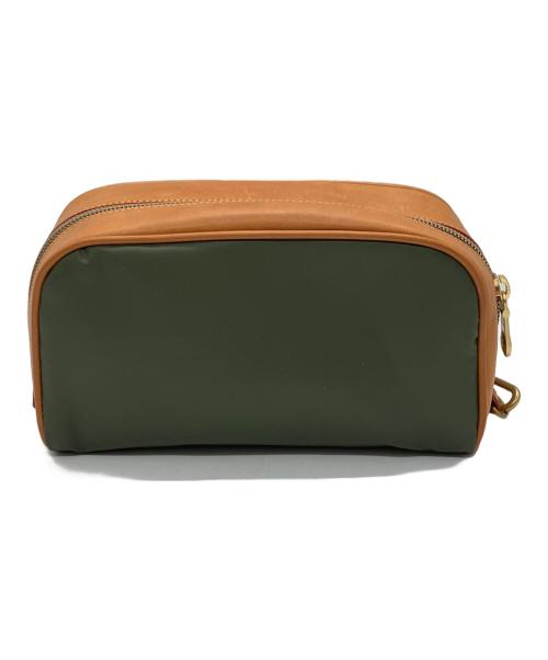 HUNTING WORLD（ハンティングワールド）HUNTING WORLD (ハンティングワールド) ポーチ ブラウン×グリーンの古着・服飾アイテム