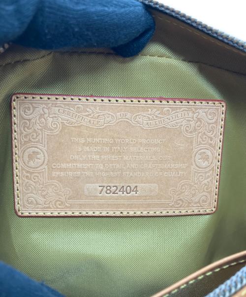HUNTING WORLD（ハンティングワールド）HUNTING WORLD (ハンティングワールド) ポーチ ブラウン×グリーンの古着・服飾アイテム
