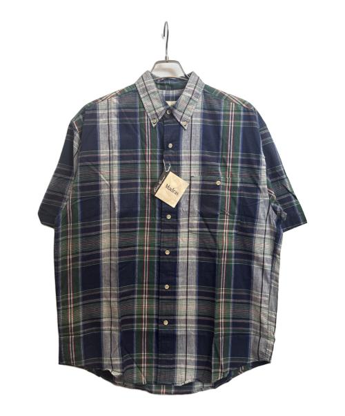 Eddie Bauer（エディーバウアー）Eddie Bauer (エディーバウアー) 半袖シャツ グリーン×ネイビー サイズ:Мの古着・服飾アイテム