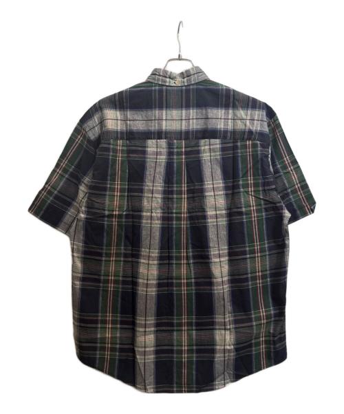 Eddie Bauer（エディーバウアー）Eddie Bauer (エディーバウアー) 半袖シャツ グリーン×ネイビー サイズ:Мの古着・服飾アイテム