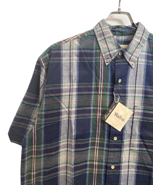 Eddie Bauer（エディーバウアー）Eddie Bauer (エディーバウアー) 半袖シャツ グリーン×ネイビー サイズ:Мの古着・服飾アイテム