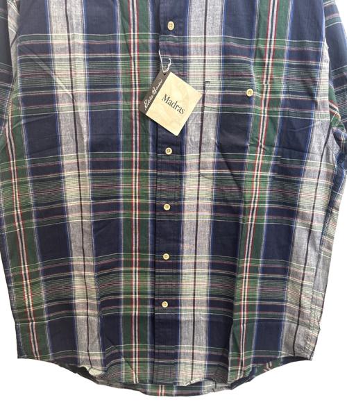 Eddie Bauer（エディーバウアー）Eddie Bauer (エディーバウアー) 半袖シャツ グリーン×ネイビー サイズ:Мの古着・服飾アイテム