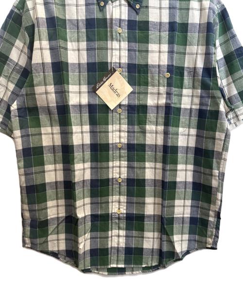 Eddie Bauer（エディーバウアー）Eddie Bauer (エディーバウアー) 半袖シャツ グリーン×ホワイト サイズ:Мの古着・服飾アイテム