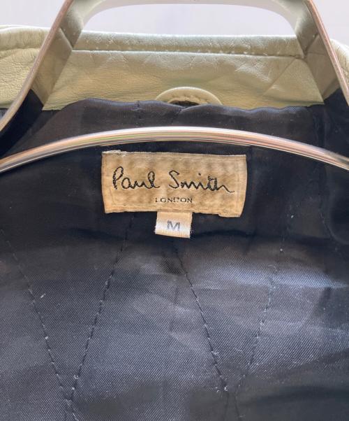 Paul Smith London（ポールスミスロンドン）Paul Smith London (ポールスミスロンドン) レザージャケット ミントグリーン サイズ:Мの古着・服飾アイテム
