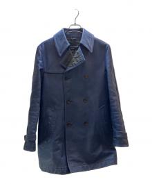 COMME des GARCONS（コムデギャルソン）の古着「レザーコート」｜ブルー