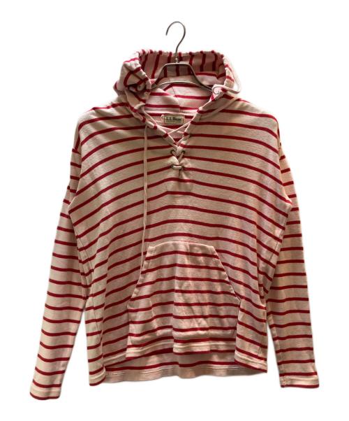 L.L.Bean（エルエルビーン）L.L.Bean (エルエルビーン) 80's　レースアップパーカー レッド×ピンク サイズ:Ｌの古着・服飾アイテム