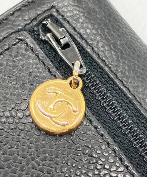 CHANEL（シャネル）CHANEL (シャネル) キャビアスキン二つ財布 ブラックの古着・服飾アイテム