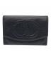 CHANEL（シャネル）の古着「キャビアスキン二つ財布」｜ブラック