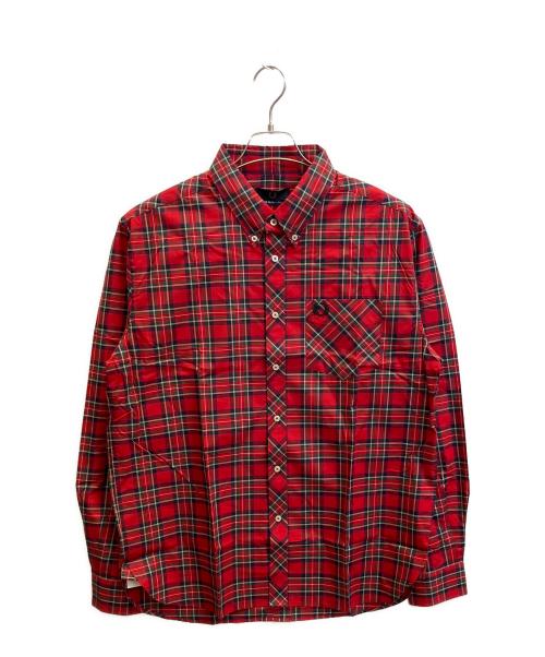 FRED PERRY（フレッドペリー）FRED PERRY (フレッドペリー) 長袖シャツ レッド×ネイビー サイズ:Ｌ 未使用品の古着・服飾アイテム