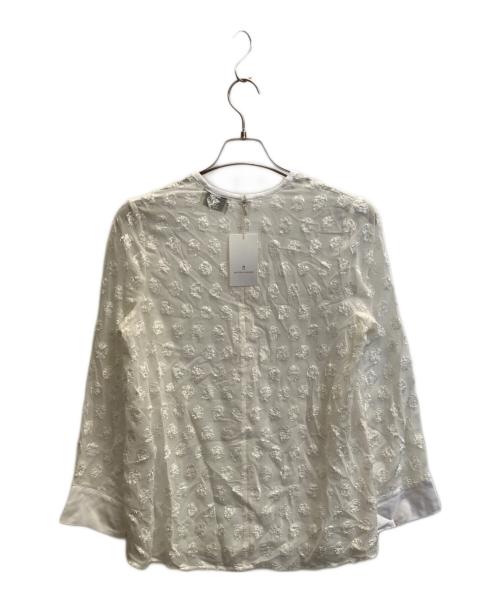 UNITED ARROWS（ユナイテッドアローズ）UNITED ARROWS (ユナイテッドアローズ) シアーラメジャガードブラウス ホワイト サイズ:フリーの古着・服飾アイテム