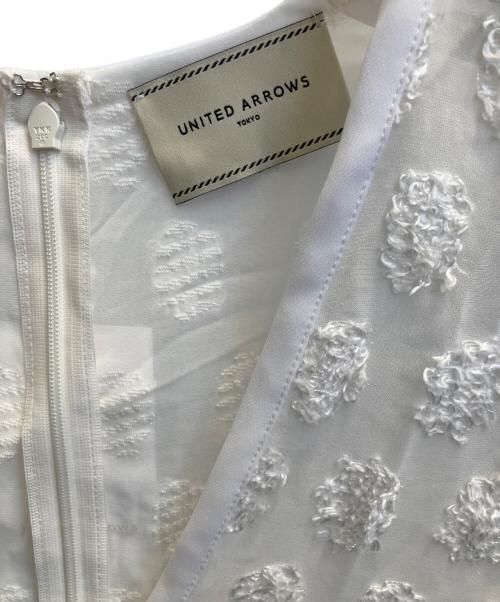 UNITED ARROWS（ユナイテッドアローズ）UNITED ARROWS (ユナイテッドアローズ) シアーラメジャガードブラウス ホワイト サイズ:フリーの古着・服飾アイテム