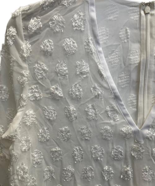 UNITED ARROWS（ユナイテッドアローズ）UNITED ARROWS (ユナイテッドアローズ) シアーラメジャガードブラウス ホワイト サイズ:フリーの古着・服飾アイテム