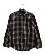 BURBERRY BLACK LABELバーバリーブラックレーベル）の古着「ノバチェックシャツ」｜ブラック×レッド