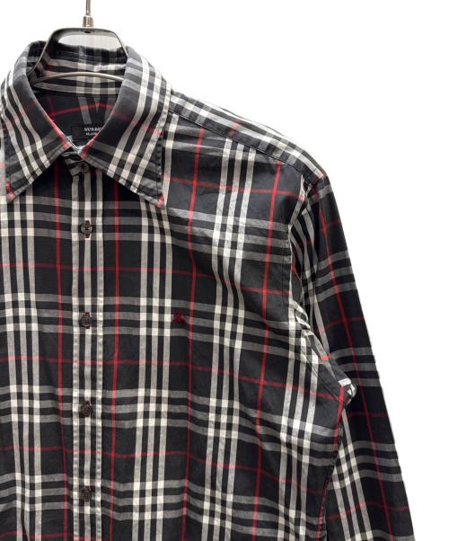 BURBERRY BLACK LABEL（バーバリーブラックレーベル）BURBERRY BLACK LABEL (バーバリーブラックレーベル) ノバチェックシャツ ブラック×レッド サイズ:3の古着・服飾アイテム