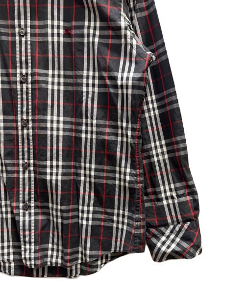 BURBERRY BLACK LABEL（バーバリーブラックレーベル）BURBERRY BLACK LABEL (バーバリーブラックレーベル) ノバチェックシャツ ブラック×レッド サイズ:3の古着・服飾アイテム