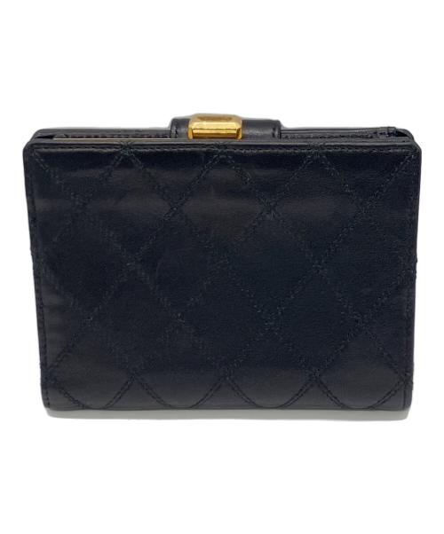 CHANEL（シャネル）CHANEL (シャネル) がま口2つ折り財布 ブラックの古着・服飾アイテム