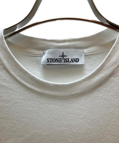 STONE ISLAND（ストーンアイランド）STONE ISLAND (ストーンアイランド) スリムフィット ショートスリーブ Tシャツ Compassパッチ ホワイト サイズ:表記無の古着・服飾アイテム