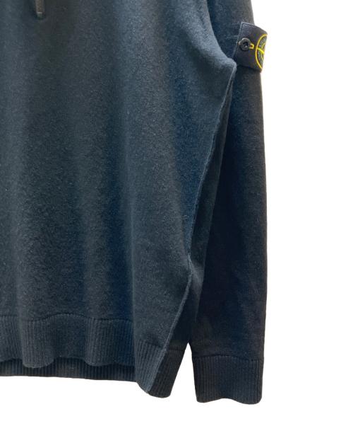 STONE ISLAND（ストーンアイランド）STONE ISLAND (ストーンアイランド) ウールハーフジップセーター ブラック サイズ:Ｌの古着・服飾アイテム