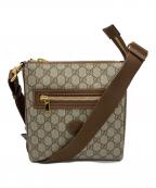 GUCCIグッチ）の古着「GGスプリームショルダーバッグ」｜ブラウン×グレー