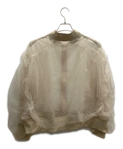 frene（フラーネ）frene (フラーネ) ブルゾン アウター Wシアーブルゾン ベージュ サイズ:М 未使用品の古着・服飾アイテム