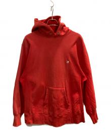 Champion REVERSE WEAVE（チャンピオン リバース ウィーブ）の古着「プルオーバーパーカー　目あり」｜レッド