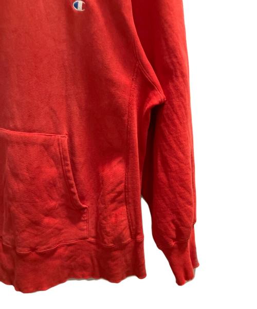 Champion REVERSE WEAVE（チャンピオン リバース ウィーブ）Champion REVERSE WEAVE (チャンピオン リバース ウィーブ) プルオーバーパーカー　目あり レッド サイズ:XLの古着・服飾アイテム