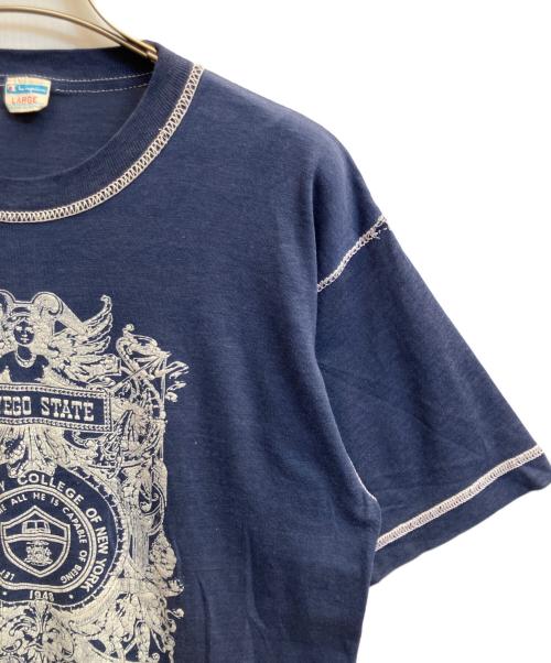 Champion（チャンピオン）Champion (チャンピオン) 70's カレッジプリント Tシャツ ネイビー サイズ:Ｌの古着・服飾アイテム