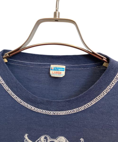 Champion（チャンピオン）Champion (チャンピオン) 70's カレッジプリント Tシャツ ネイビー サイズ:Ｌの古着・服飾アイテム