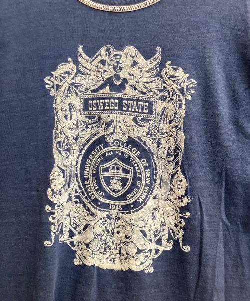 Champion（チャンピオン）Champion (チャンピオン) 70's カレッジプリント Tシャツ ネイビー サイズ:Ｌの古着・服飾アイテム