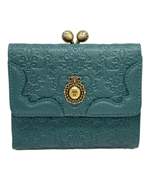 ANNA SUI（アナスイ）ANNA SUI (アナスイ) 2つ折り財布　ヴィンテージローズ グリーン 未使用品の古着・服飾アイテム