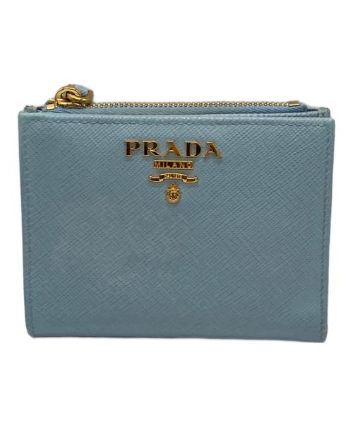 PRADA（プラダ）PRADA (プラダ) 2つ折り財布 スカイブルーの古着・服飾アイテム