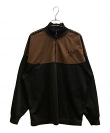 adidas（アディダス）の古着「ハーフジップトラックジャケット」｜ブラック×ブラウン